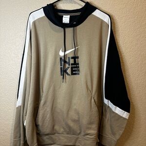 Nike Men's Hoodie in Black, White, and Tan